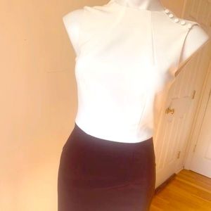 Like New - H&M Black/White Sleeveless Sheath Dress        Size 4